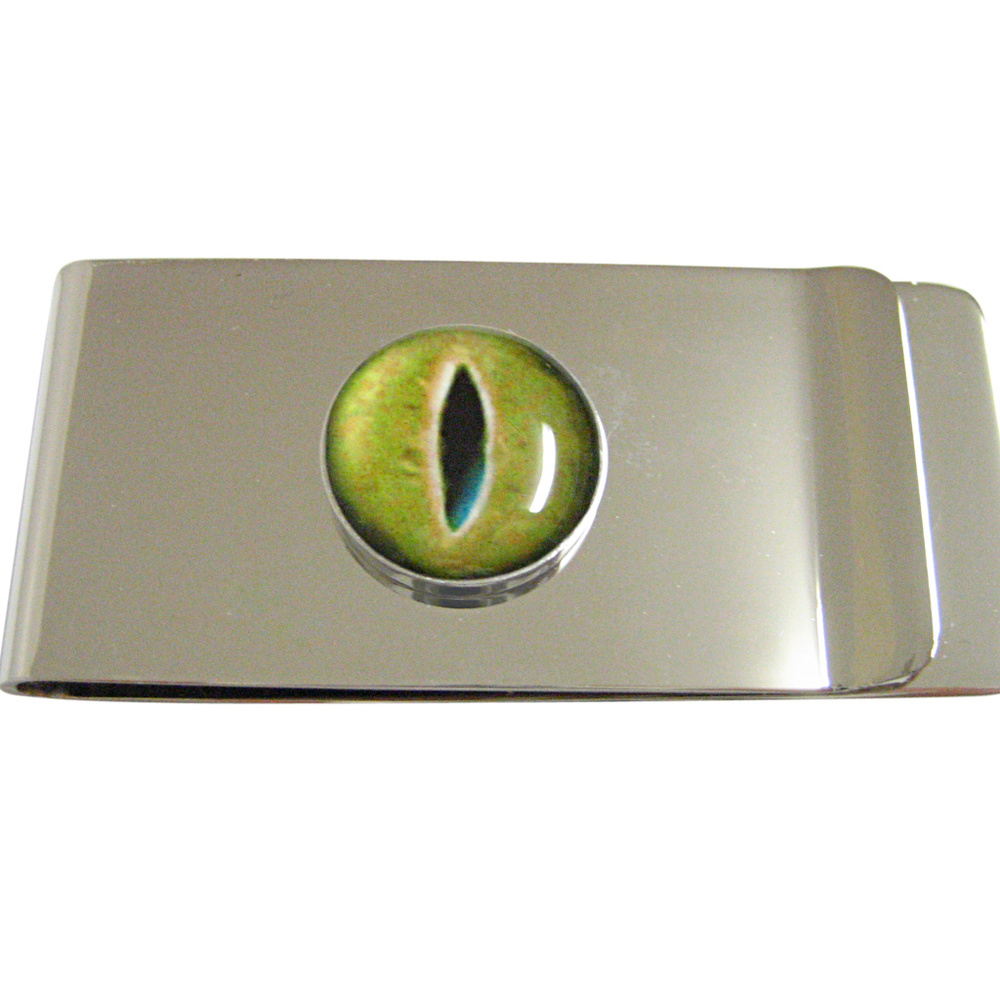 Green Reptile Eye Design Money Clip